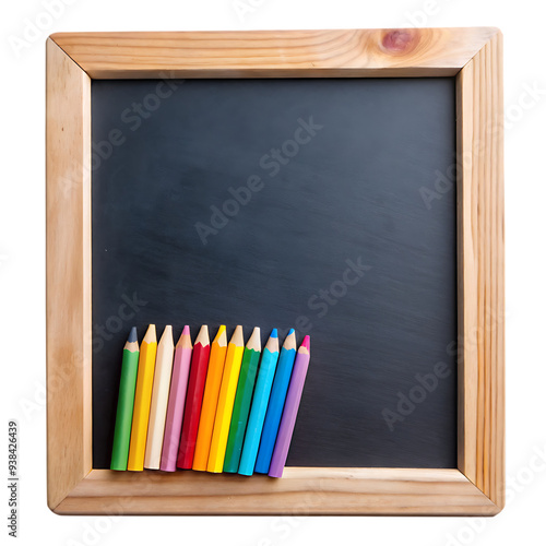 Wooden frame next to bright stationery