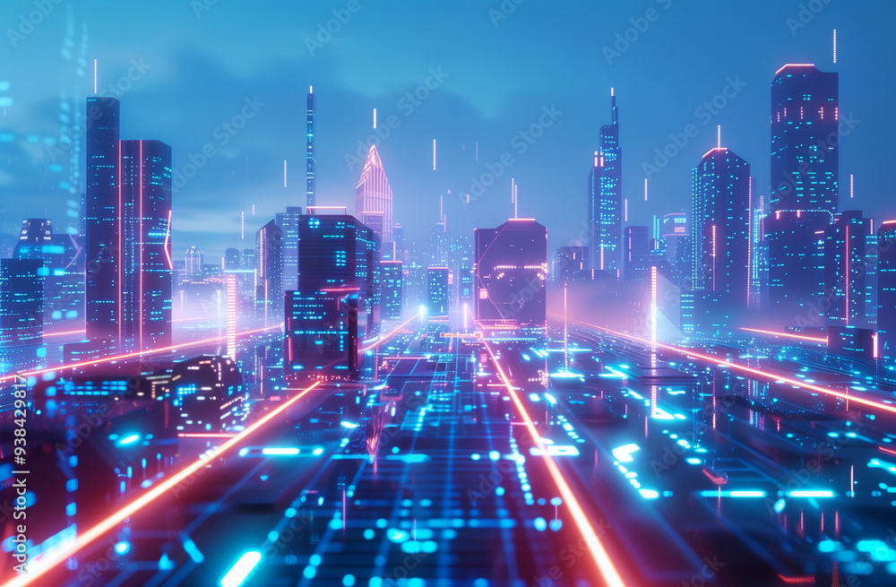 Obraz premium Urban technology background