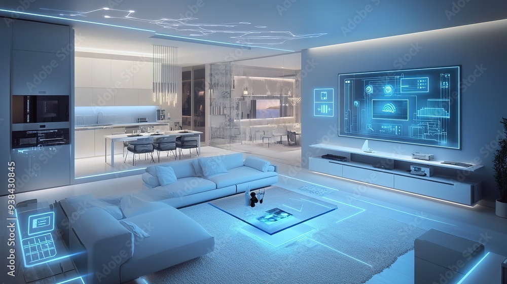 Fototapeta premium Smart home technology with security enhancements