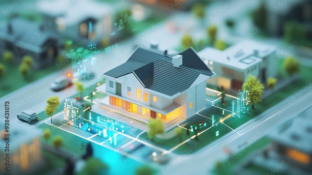 Obraz premium Smart home technology with security enhancements
