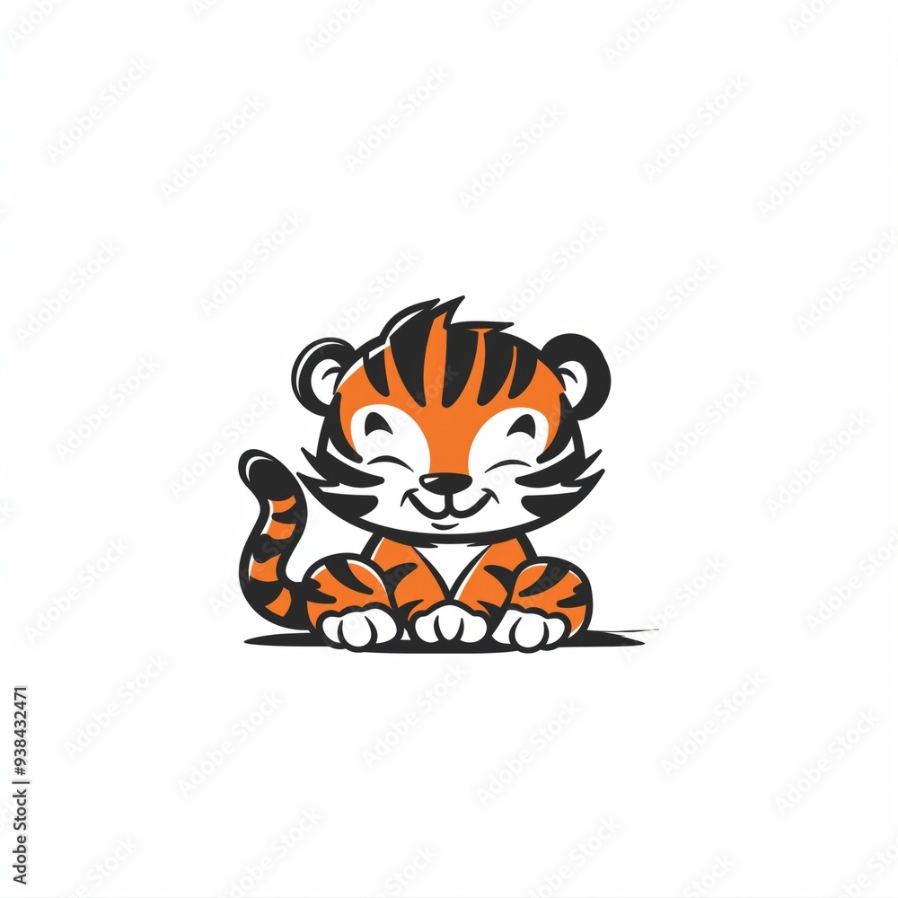Cute Cartoon Tiger Cub Illustration Cute Cartoon Tiger Cub Illustration
