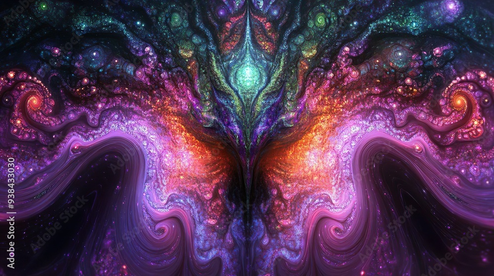 Obraz premium Abstract Psychedelic Trance Art with a Bold Dominant Picture