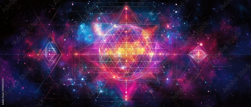 Fototapeta premium Sri Yantra Sacred Geometry Hinduism Religion Spiritual Symbol