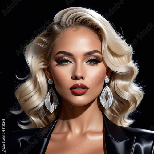 portrait of a woman with wavy blond hair