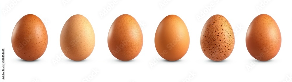 Brown Eggs with Different Textures Isolated on White Background Brown Eggs with Different Textures Isolated on White Background