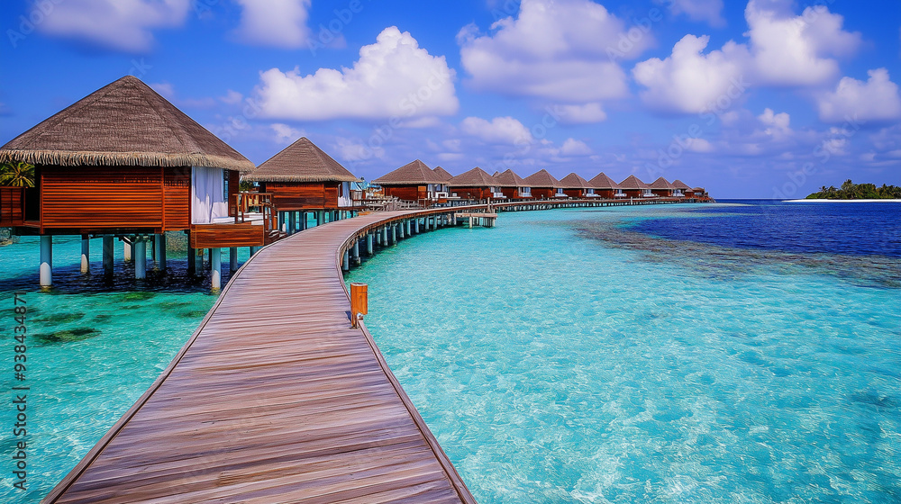 Fototapeta premium Beautiful Maldives Beach with its stunning natural backdrop.