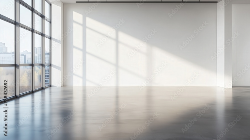 Bright Empty Office Space with Large Windows Bright Empty Office Space with Large Windows