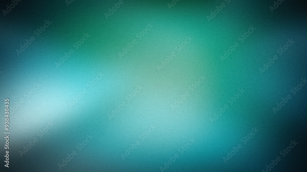 Fototapeta premium A soft, grainy 4K background featuring a teal and green gradient with subtle white highlights. Ideal for modern, abstract wallpapers and banners