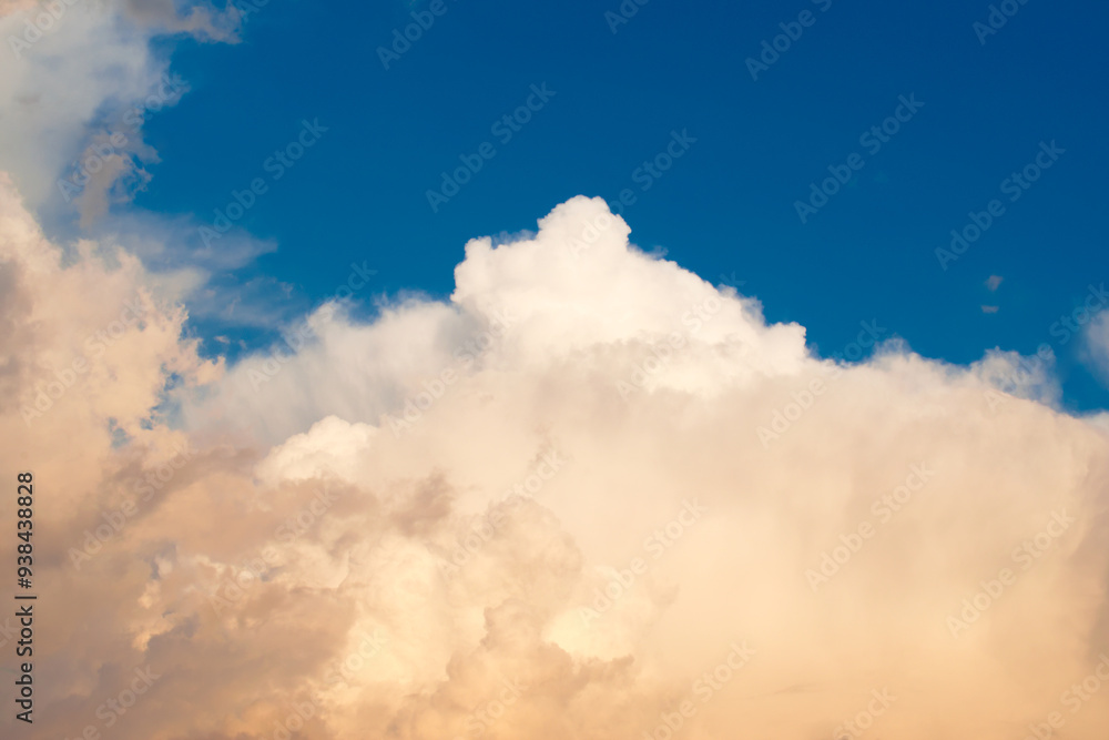 Evening sky with cumulus clouds