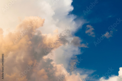 Evening sky with cumulus clouds