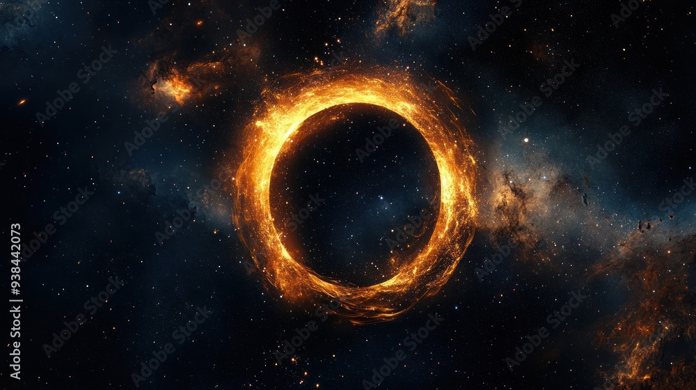 Obraz premium A large, glowing circle in the sky