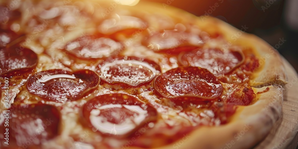 Newly Prepared Pepperoni Pizza with a Soft Focus Effect Newly Prepared Pepperoni Pizza with a Soft Focus Effect