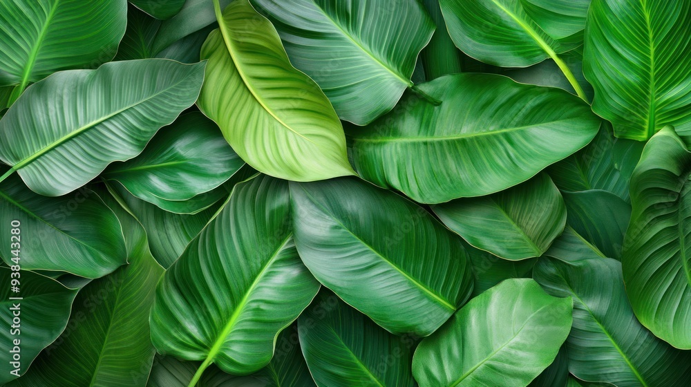 A close up of green leaves with a lush green background A close up of green leaves with a lush green background