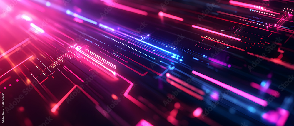 Abstract digital background with bright neon lights and futuristic design. Abstract digital background with bright neon lights and futuristic design.
