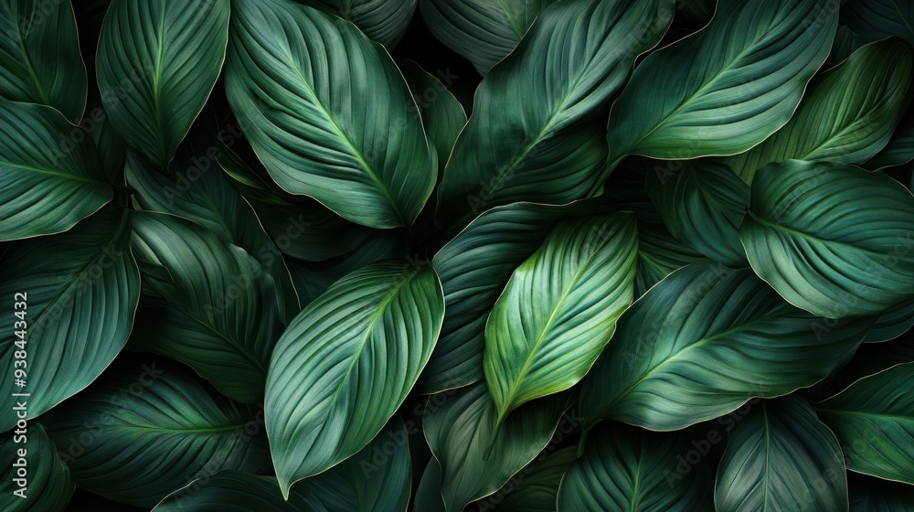 A close up of green leaves with a lush green background A close up of green leaves with a lush green background