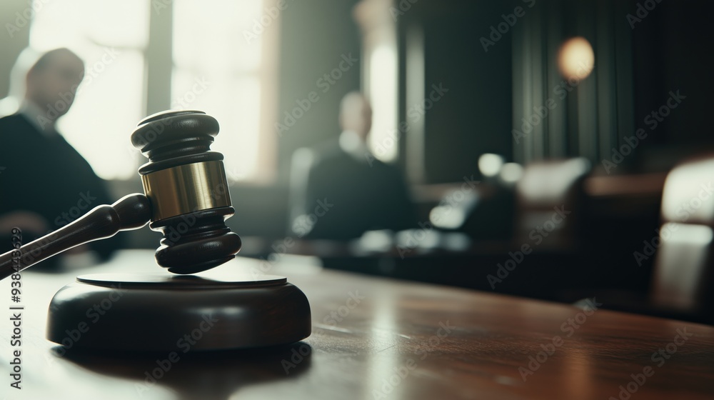 Close-up of a judge's gavel striking on a wooden surface during a courtroom trial, symbolizing justice, law, and the pronouncement of a legal decision. Close-up of a judge's gavel striking on a wooden surface during a courtroom trial, symbolizing justice, law, and the pronouncement of a legal decision.