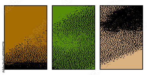 Set of 3 Abstract pattern. Illustration for printing on wall decorations. For use in graphics.