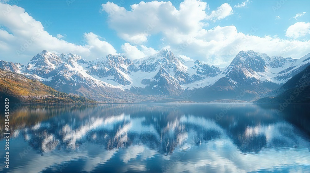 custom made wallpaper toronto digitalClear lake mirroring a stunning mountain range, captured in high-definition for breathtaking natural beauty
