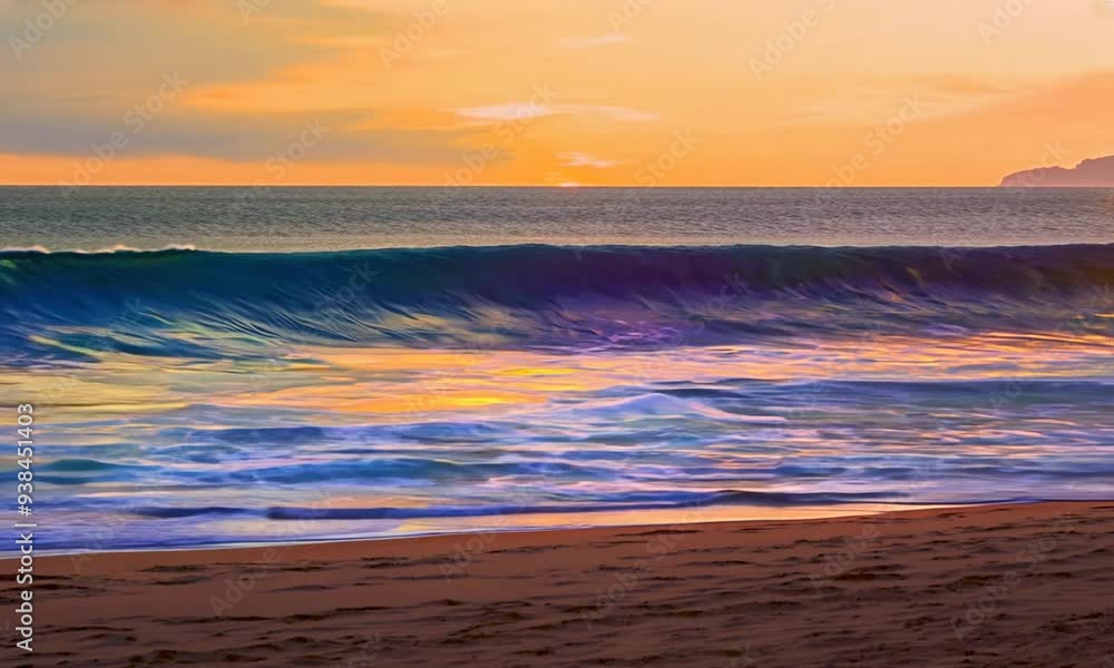 Ocean Waves at Sunset Ocean Waves at Sunset