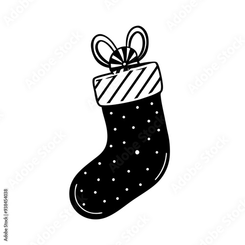 Christmas Stocking Stiffer Silhouette vector art illustration photo