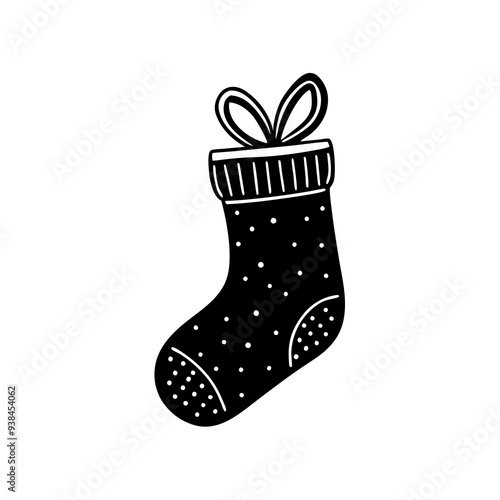 Christmas Stocking Stiffer Silhouette vector art illustration photo