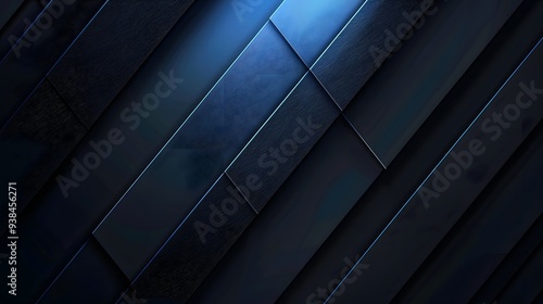 Modern Abstract Geometric Background with Dark and Blue Angled Panels Overlapping to Create a Futuristic Design with Clean Lines and Textured Surfaces for Contemporary and Tech-Inspired Visuals