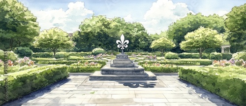 Fleur de lis Garden Sculpture Christianity Religion Spiritual Symbol