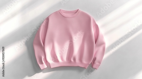 Wallpaper Mural Pink crew neck sweatshirt on white background with sunlight. Torontodigital.ca