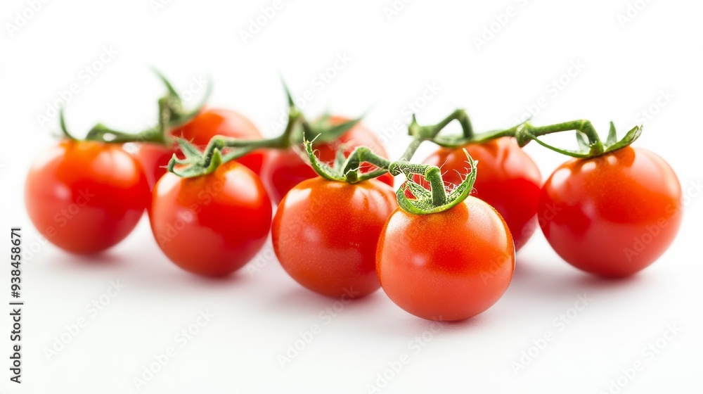 Cherry tomato in scarlet on white. Cherry tomato in scarlet on white.