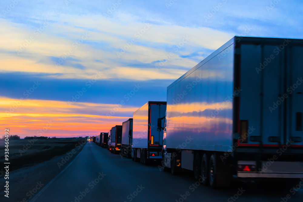 Many Trucks on the Country Road Many Trucks on the Country Road