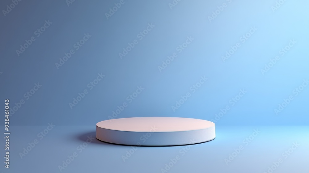 A white pedestal is sitting in a blue room A white pedestal is sitting in a blue room