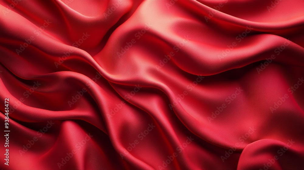 A red fabric with a wave pattern A red fabric with a wave pattern