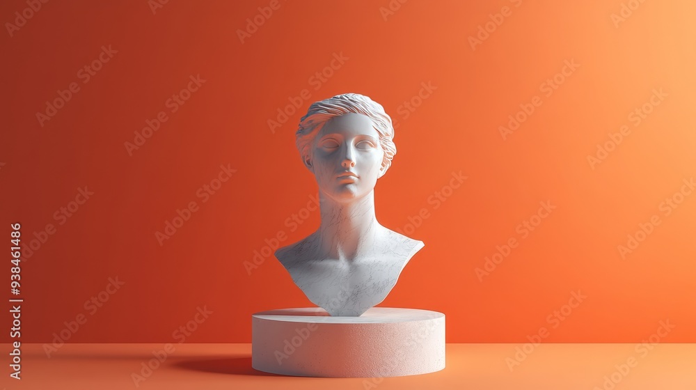The statue is a representation of a woman's face The statue is a representation of a woman's face