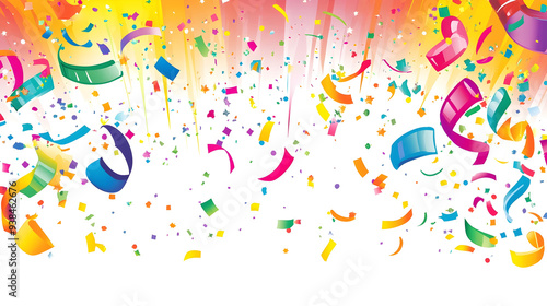 colorful confetti scattered isolated on transparent background