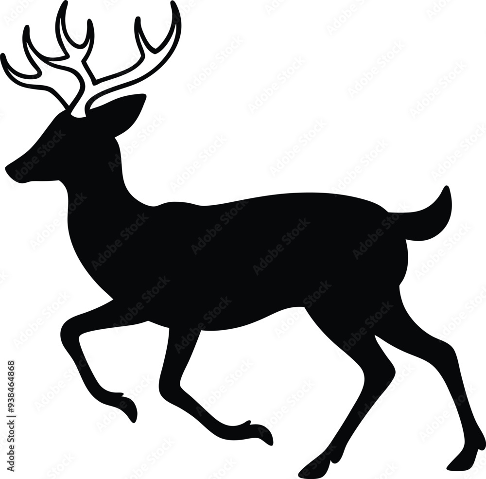 Deer Silhouette in Nature: Reflecting the Tranquility of Forest Life Deer Silhouette in Nature: Reflecting the Tranquility of Forest Life
