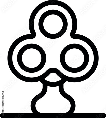 Simple line drawing of a spinning fidget toy, a popular stress reliever