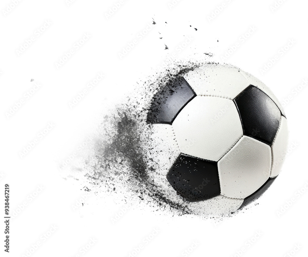 Naklejka premium PNG Vibrant soccer ball on white background
