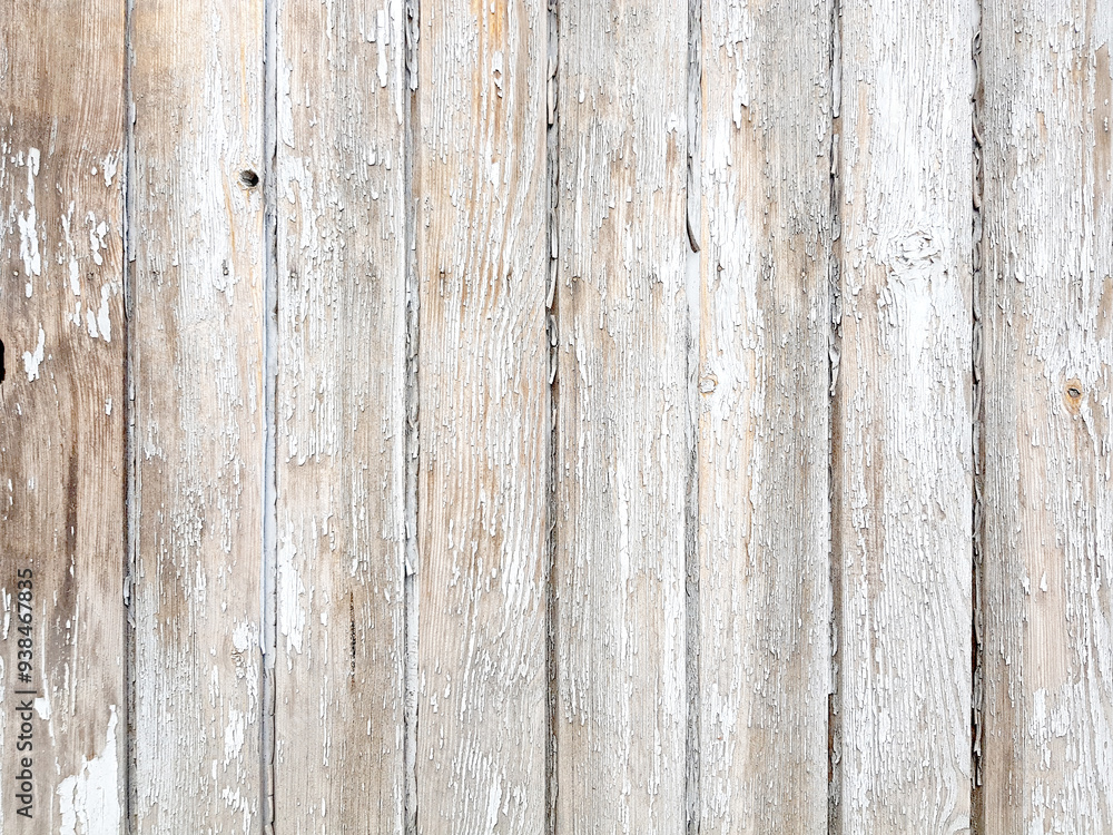 Fototapeta premium Background white wooden vertical planks board texture.