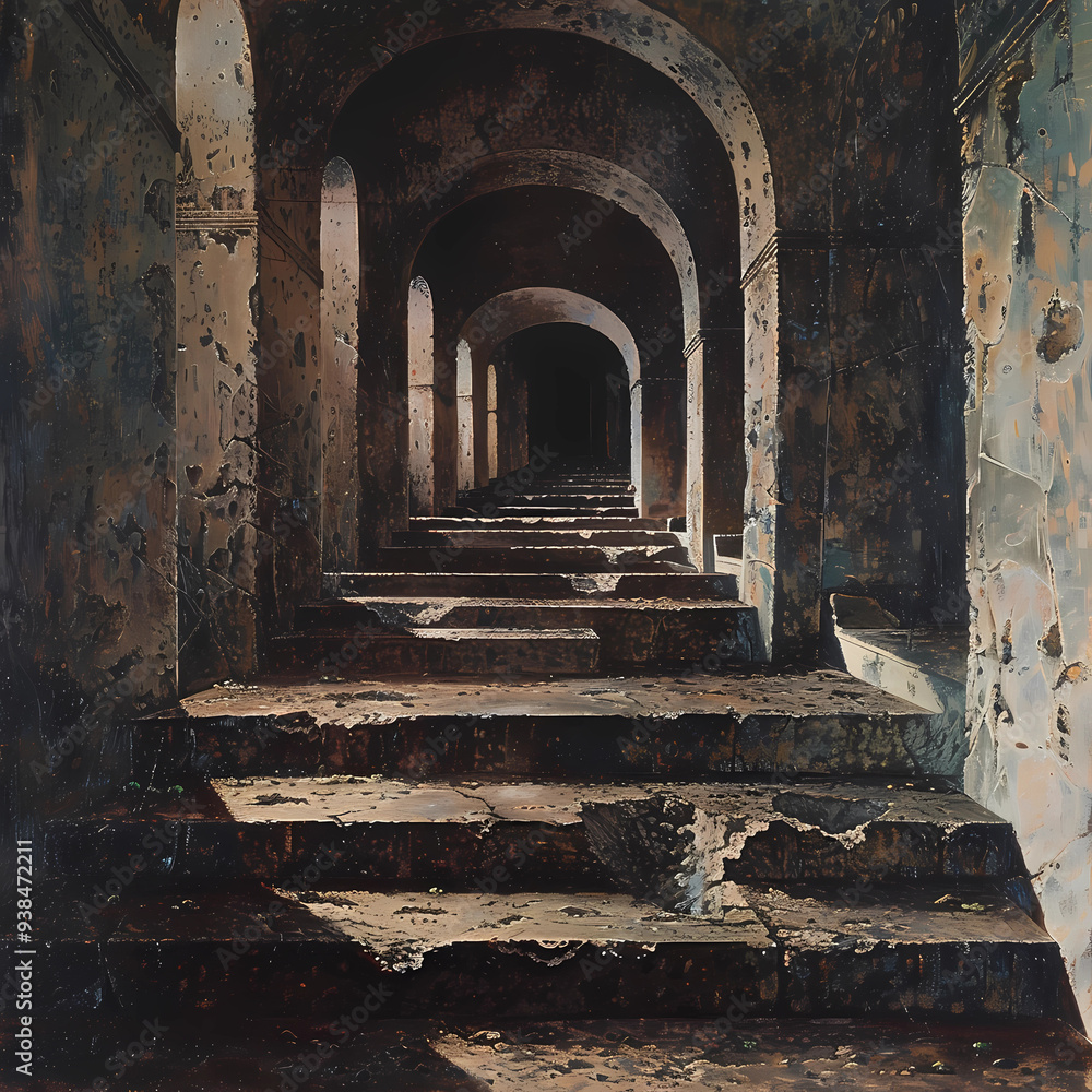 Hidden Monastery Steps with Ancient Monk Sandals Hidden Monastery Steps with Ancient Monk Sandals