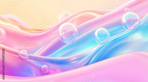 The background features many colorful balls in different sizes and colors