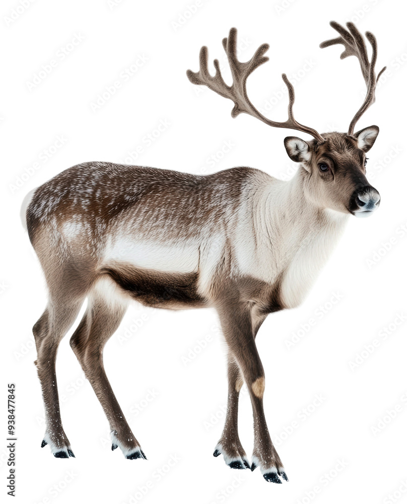 PNG Reindeer standing on snow-covered ground in winter PNG Reindeer standing on snow-covered ground in winter