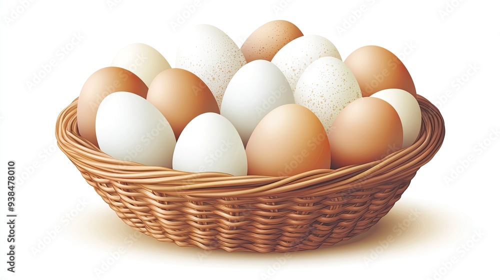 A clipart illustration of a basket of eggs, with ample space for promotional content. A clipart illustration of a basket of eggs, with ample space for promotional content.