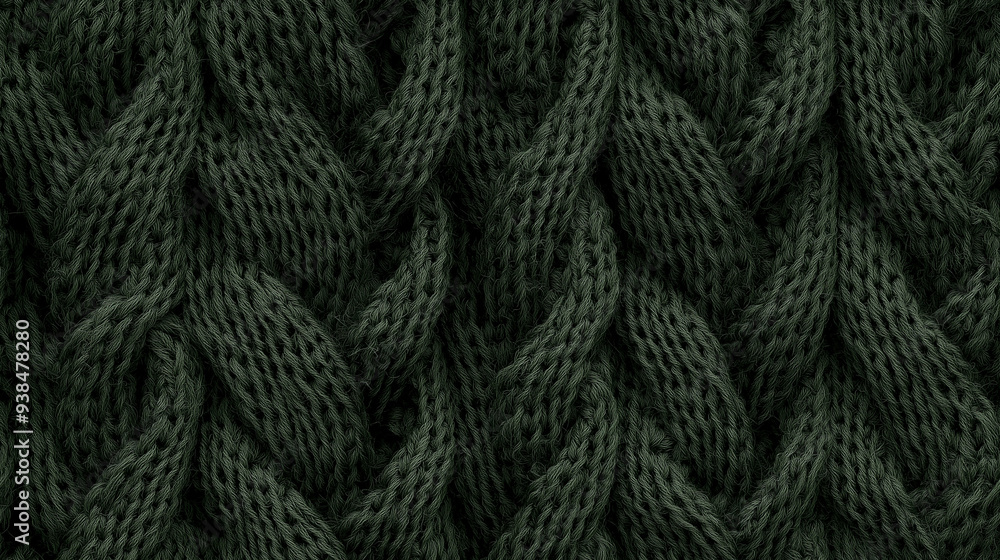 thick wool cable knit texture in deep forest green thick wool cable knit texture in deep forest green