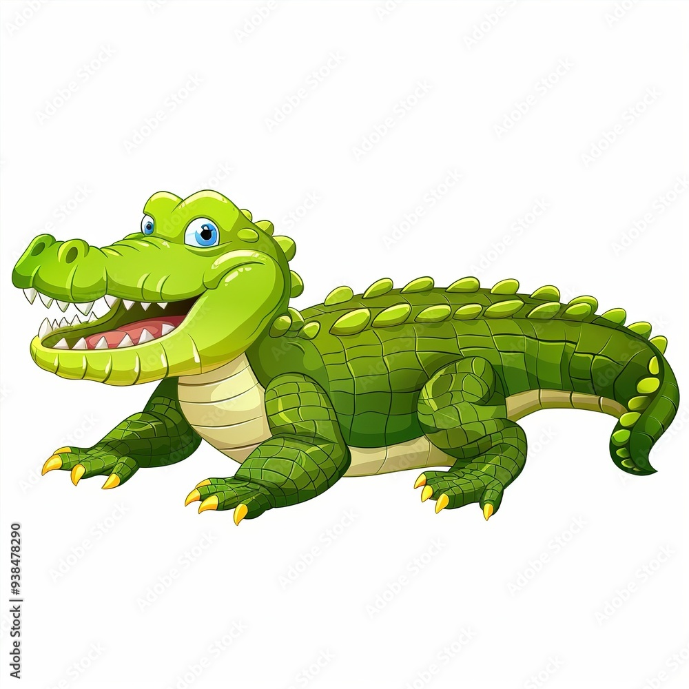 Fototapeta premium Crocodile Gravity element animal cartoon isolated whitebackground 16:9