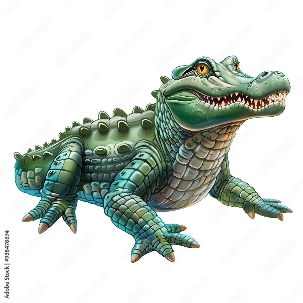 Crocodile Metal element animal cartoon isolated whitebackground 16:9 Crocodile Metal element animal cartoon isolated whitebackground 16:9