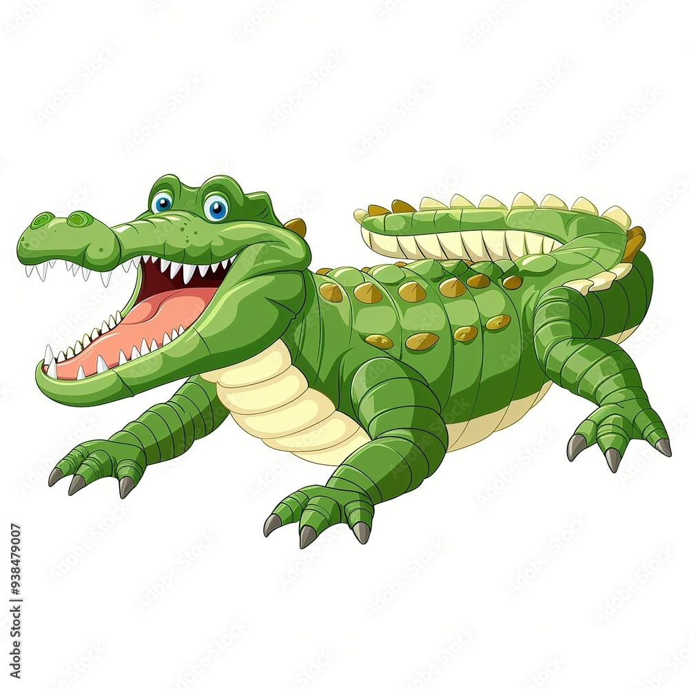 Fototapeta premium Crocodile Sound element animal cartoon isolated whitebackground 16:9