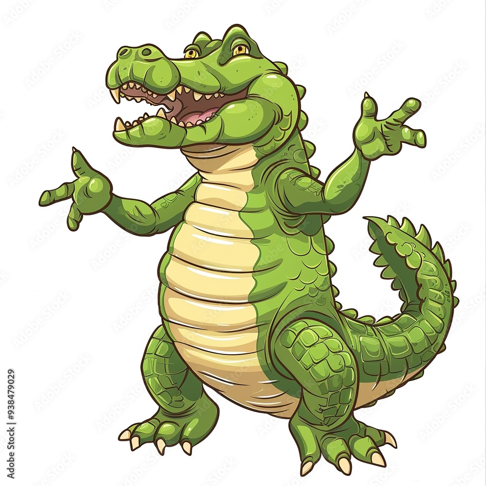 Naklejka premium Crocodile Spirit animal cartoon isolated whitebackground 16:9