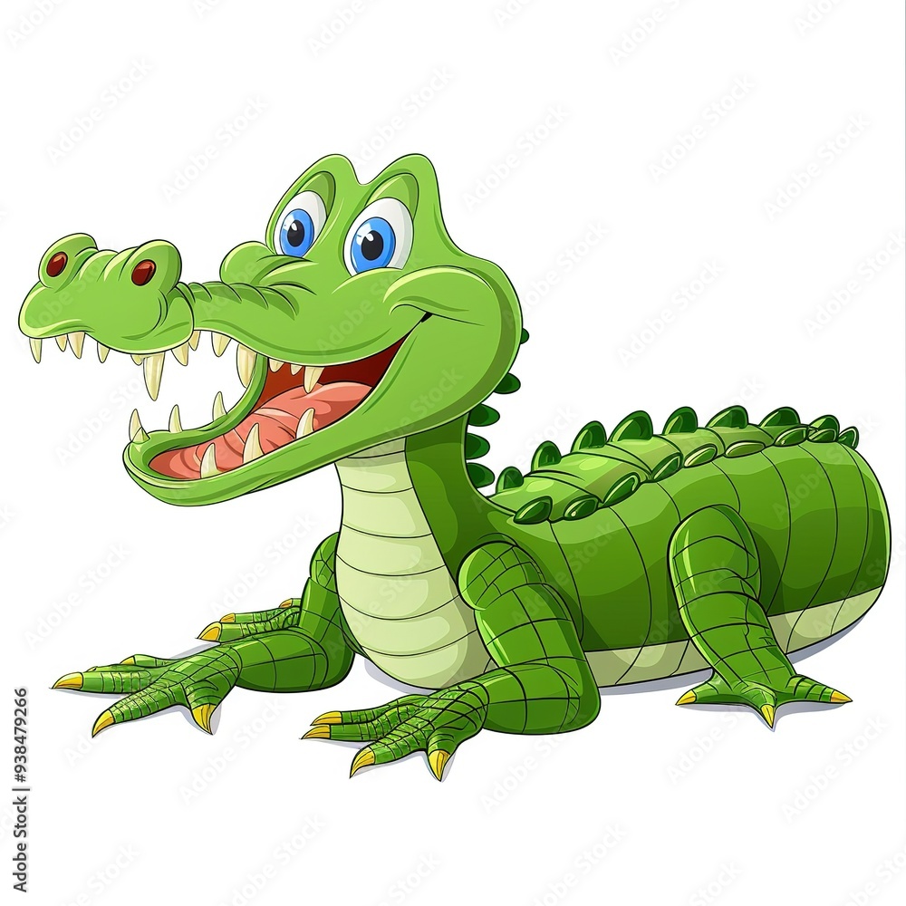 Fototapeta premium Crocodile Water animal cartoon isolated whitebackground