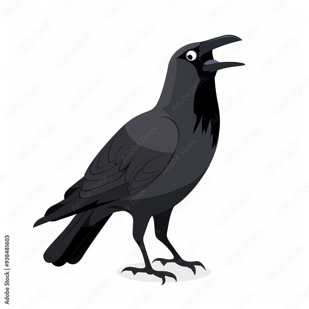 Obraz premium Crow Sound element animal cartoon isolated whitebackground 16:9