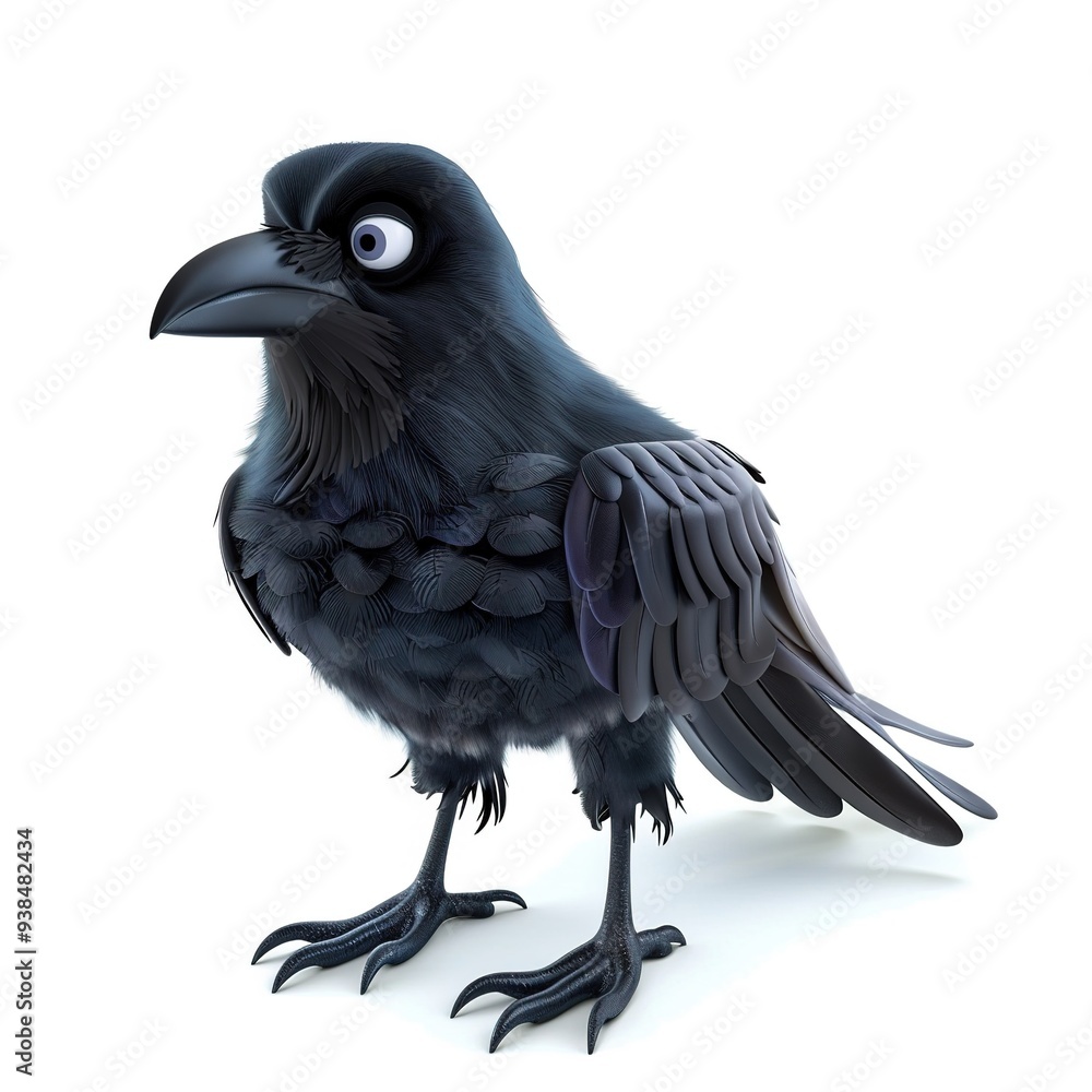 Fototapeta premium Crow Metal element animal cartoon isolated whitebackground 16:9